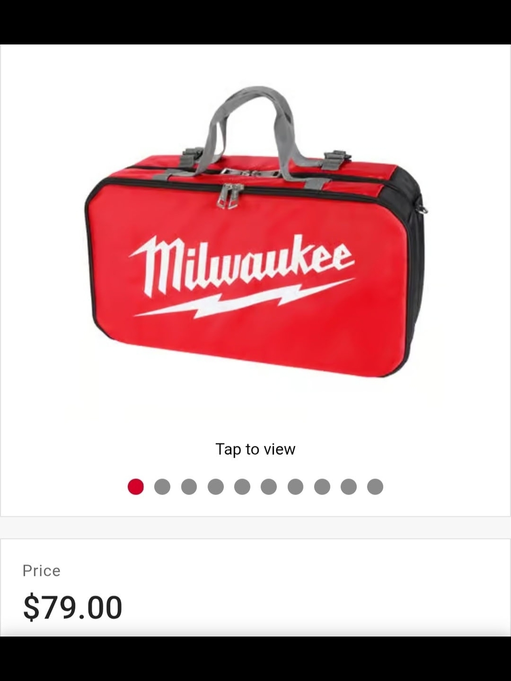Milwaukee Red Duffel Tool Bag with Gray Handles